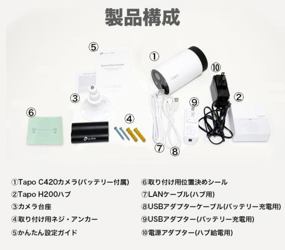 Tapo 屋外 防犯カメラ 見守りカメラ Tapo C420S1 ①