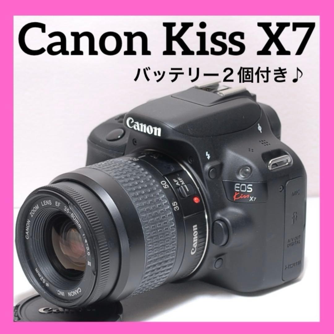 カフェ巡り写真に✨CANON KISS X7✨シングルレンズ✨バッテリー２個付き