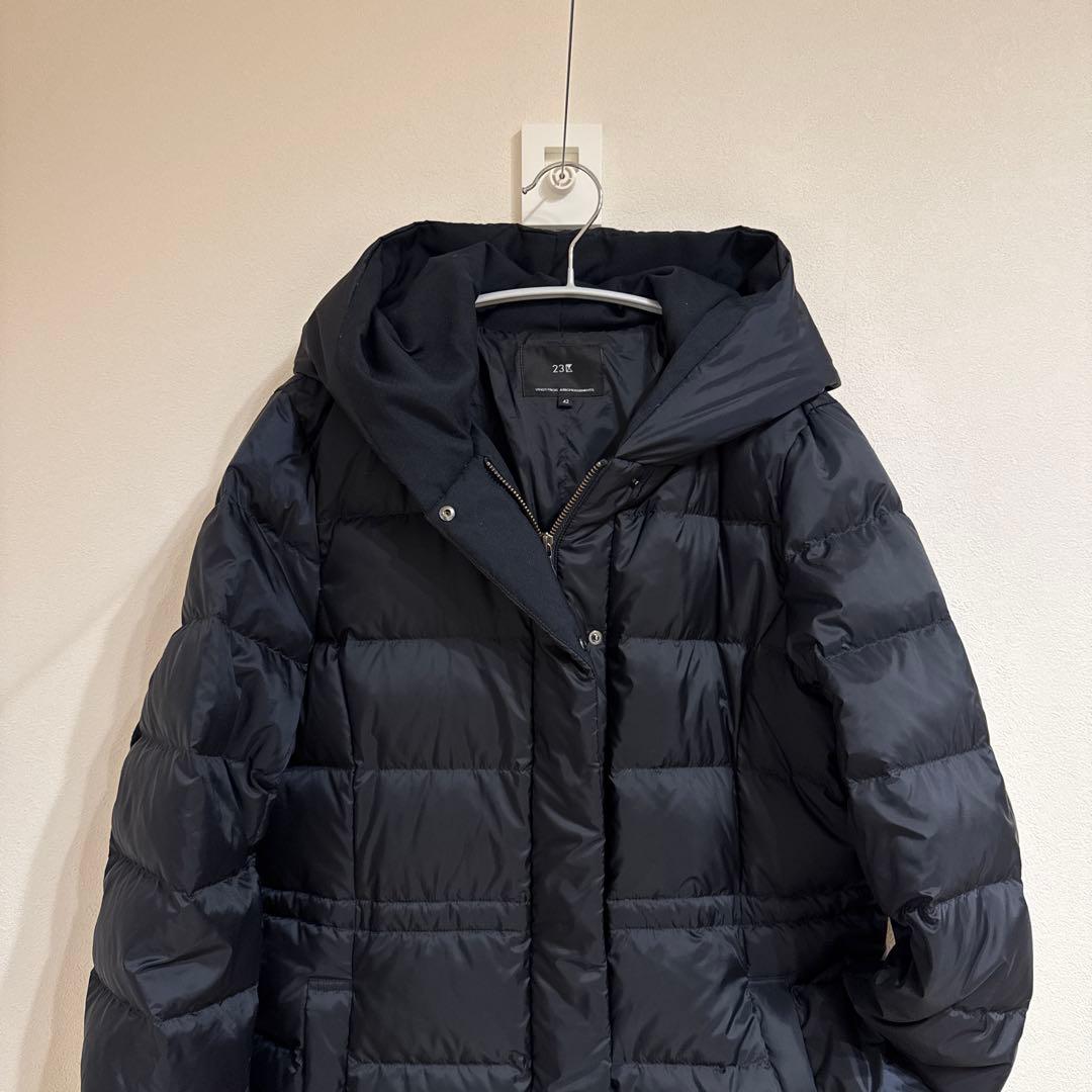 【✨美品✨】23区シレータフタ ミドル丈 ダウンコート　サイズ42 ネイビー系