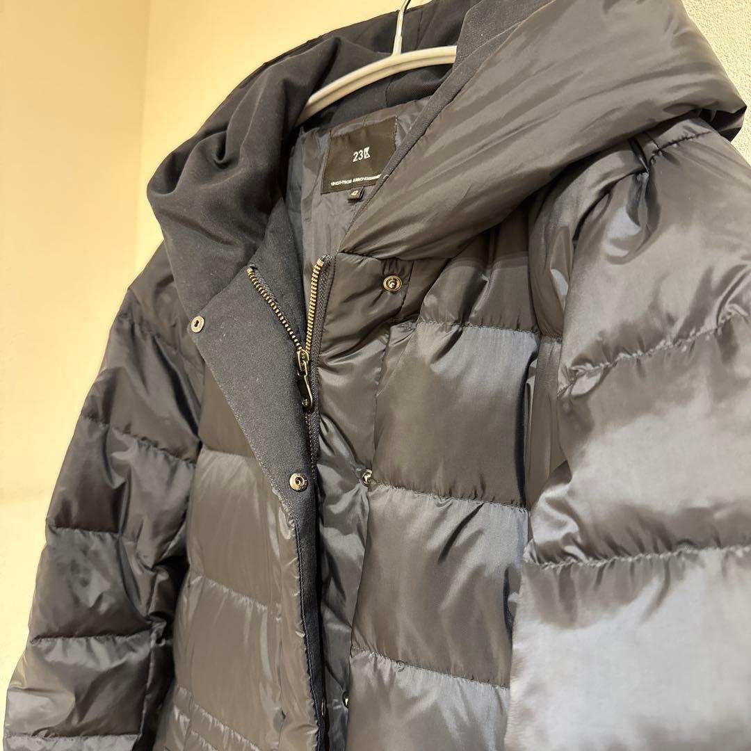 【✨美品✨】23区シレータフタ ミドル丈 ダウンコート　サイズ42 ネイビー系