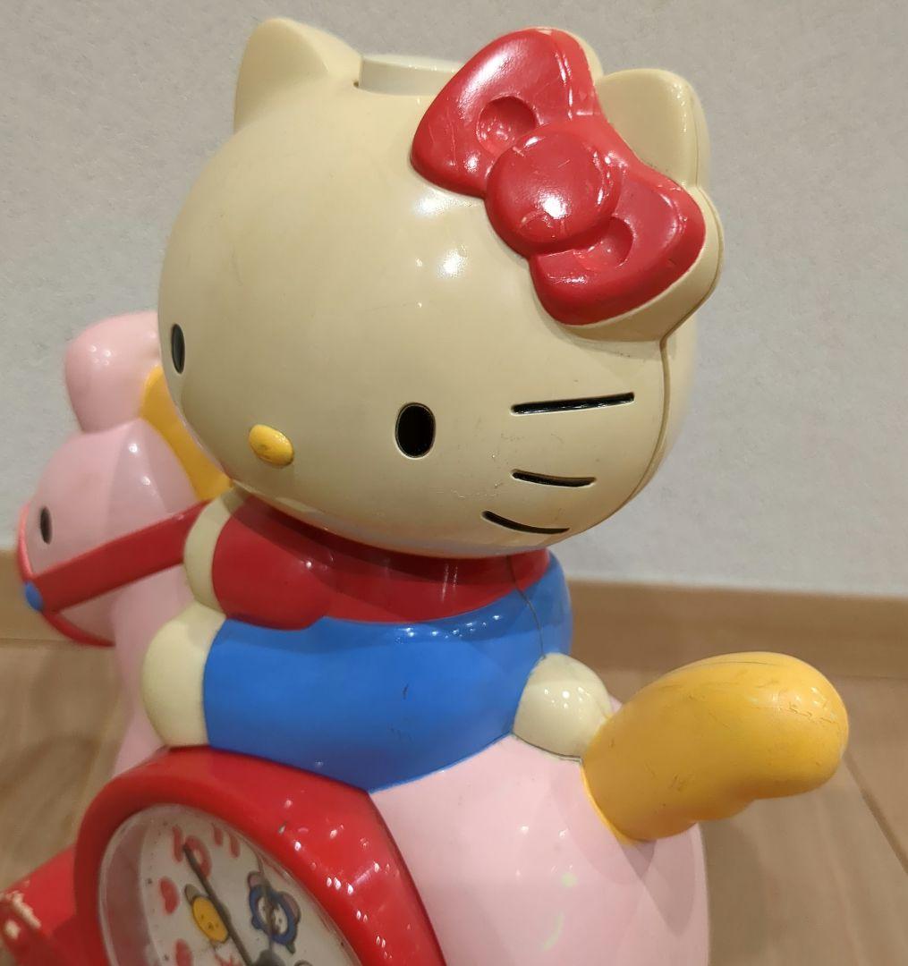 【GW限定値下】ハローキティ　木馬　目覚まし時計　Kitty【ジャンク】