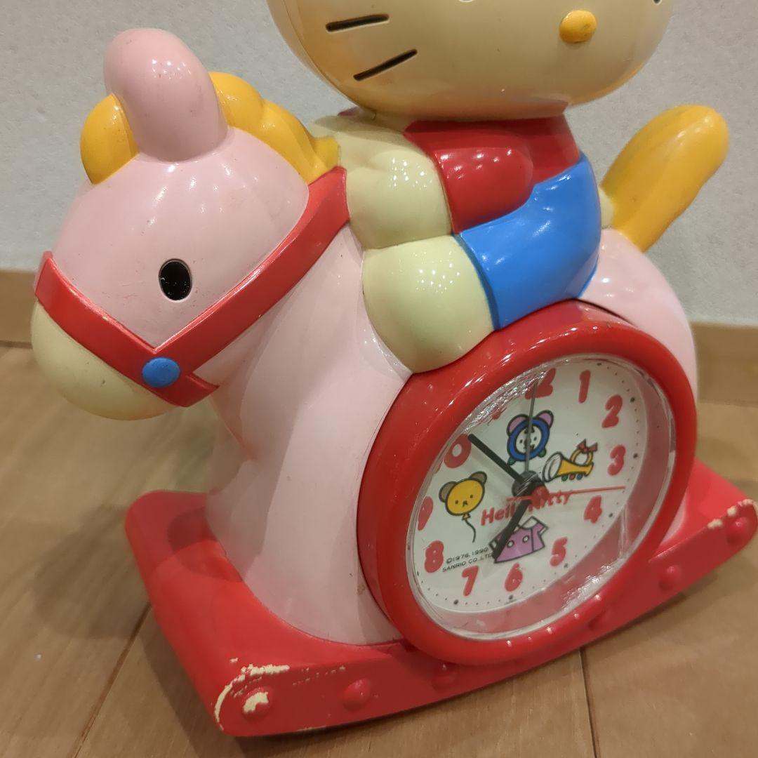 【GW限定値下】ハローキティ　木馬　目覚まし時計　Kitty【ジャンク】