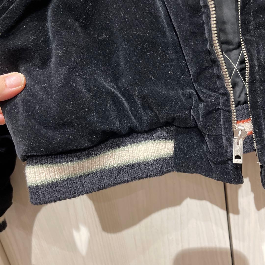 【hibu様】港商　テーラー東洋スカジャン　黒　L サイズ　別珍　鶴