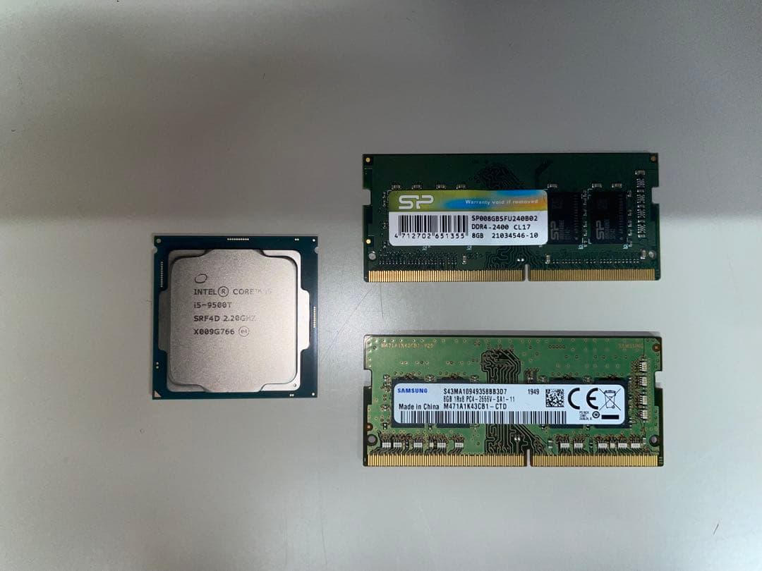 Intel CPU i5-9500TとDDR4-8GB 2枚セット