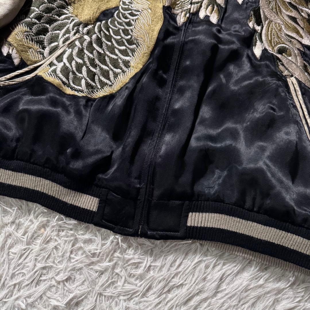 y*a様 希少✨花旅楽団　スカジャン　リバーシブル　豪華刺繍　ブラック×ゴールド