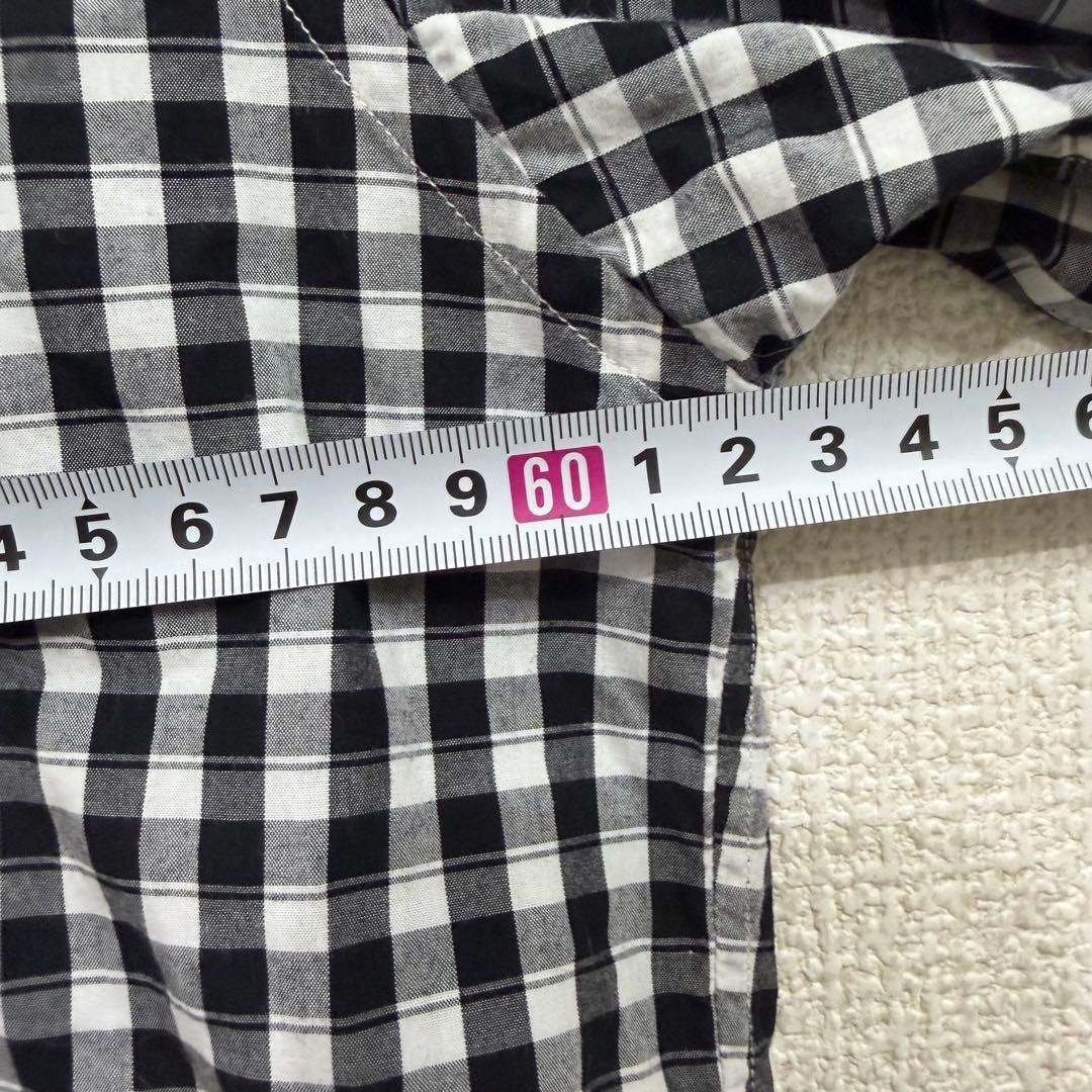 ポータークラシック ロールアップシャツ ギンガムチェック ブラック　Lサイズ