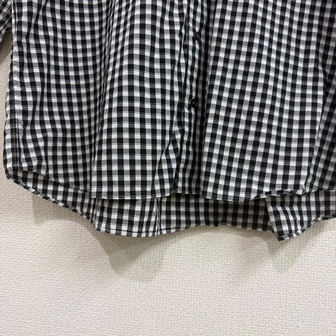 ポータークラシック ロールアップシャツ ギンガムチェック ブラック　Lサイズ