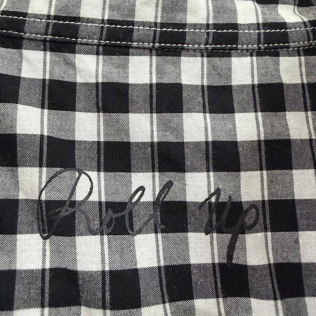 ポータークラシック ロールアップシャツ ギンガムチェック ブラック　Lサイズ