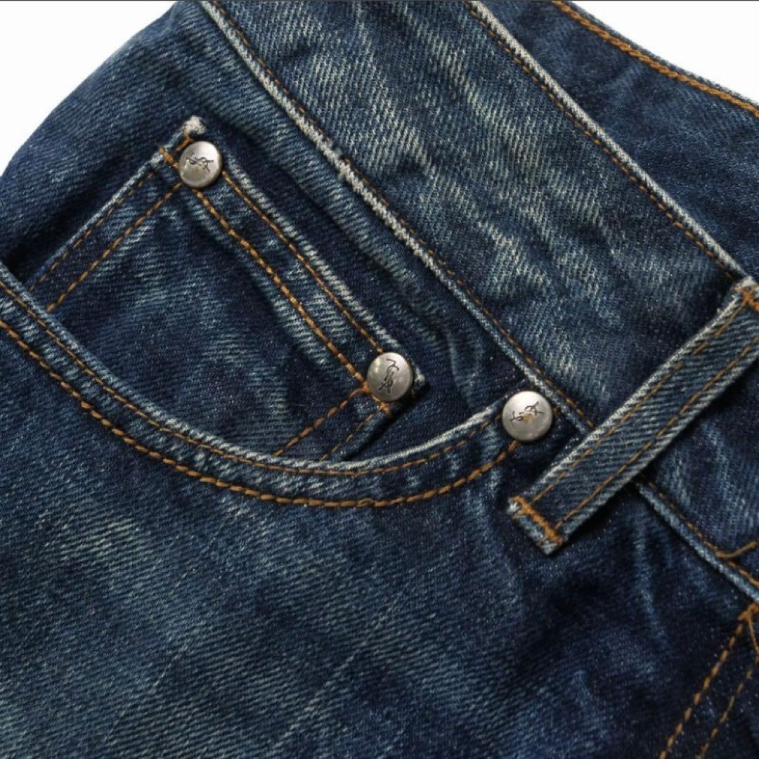 【希少】イヴサンローラン YSL デニムパンツ セミフレア サイズF38 ブルー