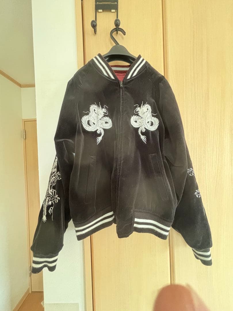 星姫　スカジャン　リバーシブル　ベロア　刺繍　別珍　ドラゴン　日本製