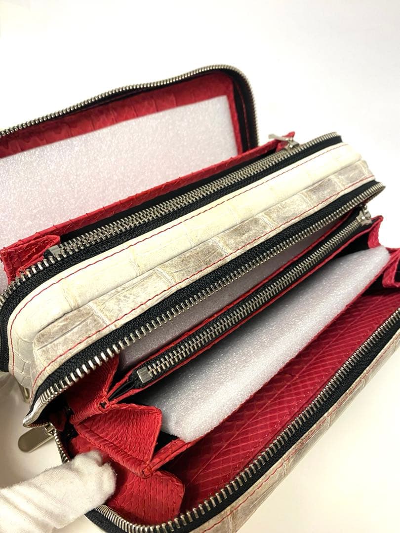 美品　定価55万　モードアレーズ　ヒマラヤクロコダイル　特注セカンド２連ジップ