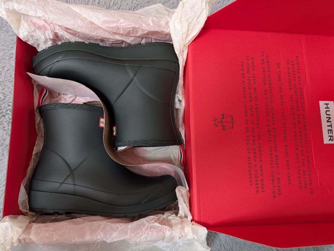 【美品】HUNTER ダークグリーン ショートブーツ