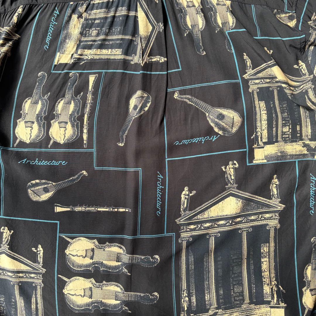 希少 Vintage Christian Dior 総柄 楽器 レトロ シャツ