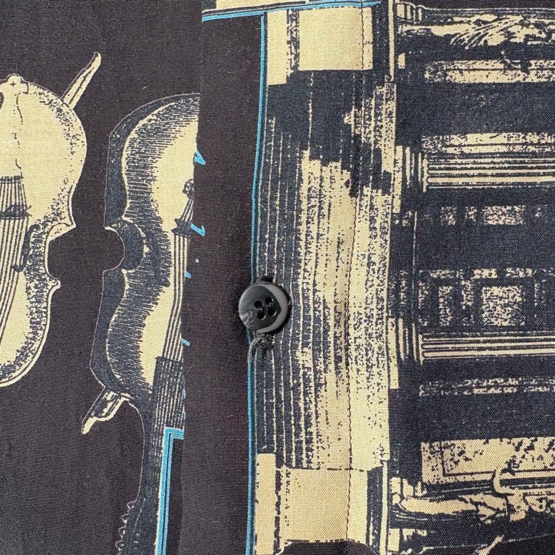希少 Vintage Christian Dior 総柄 楽器 レトロ シャツ