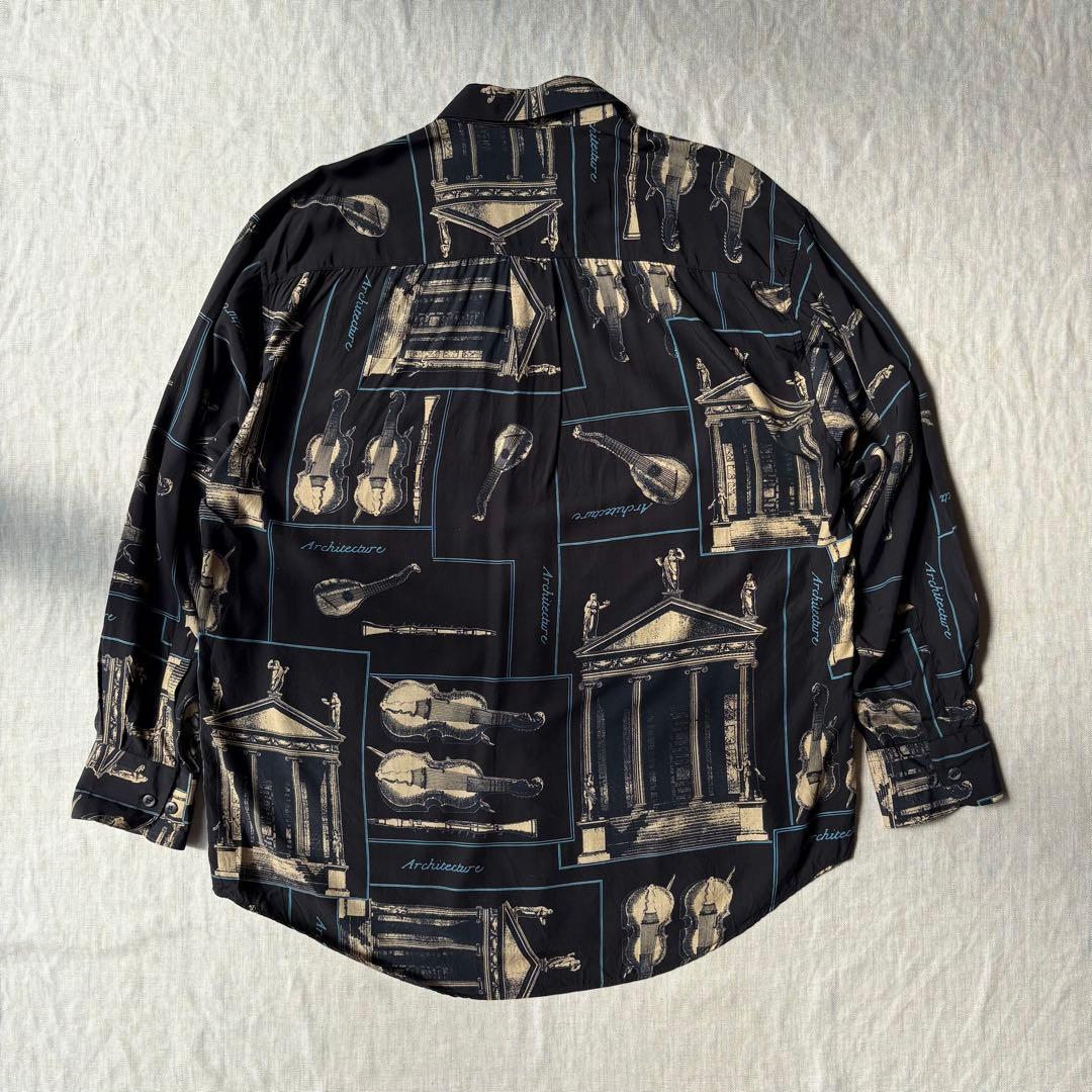 希少 Vintage Christian Dior 総柄 楽器 レトロ シャツ