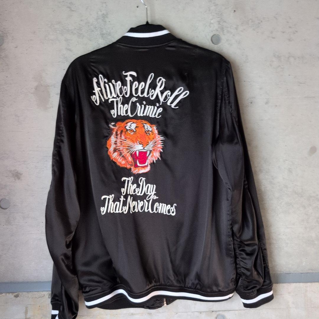 未使用 crimie 虎刺繍 スカジャン リバーシブル 黒