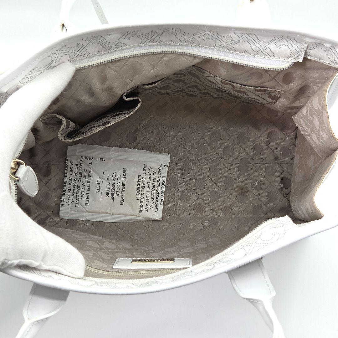 GHERARDINI ハンドバッグ 2way モノグラム レザー ソフティ 白