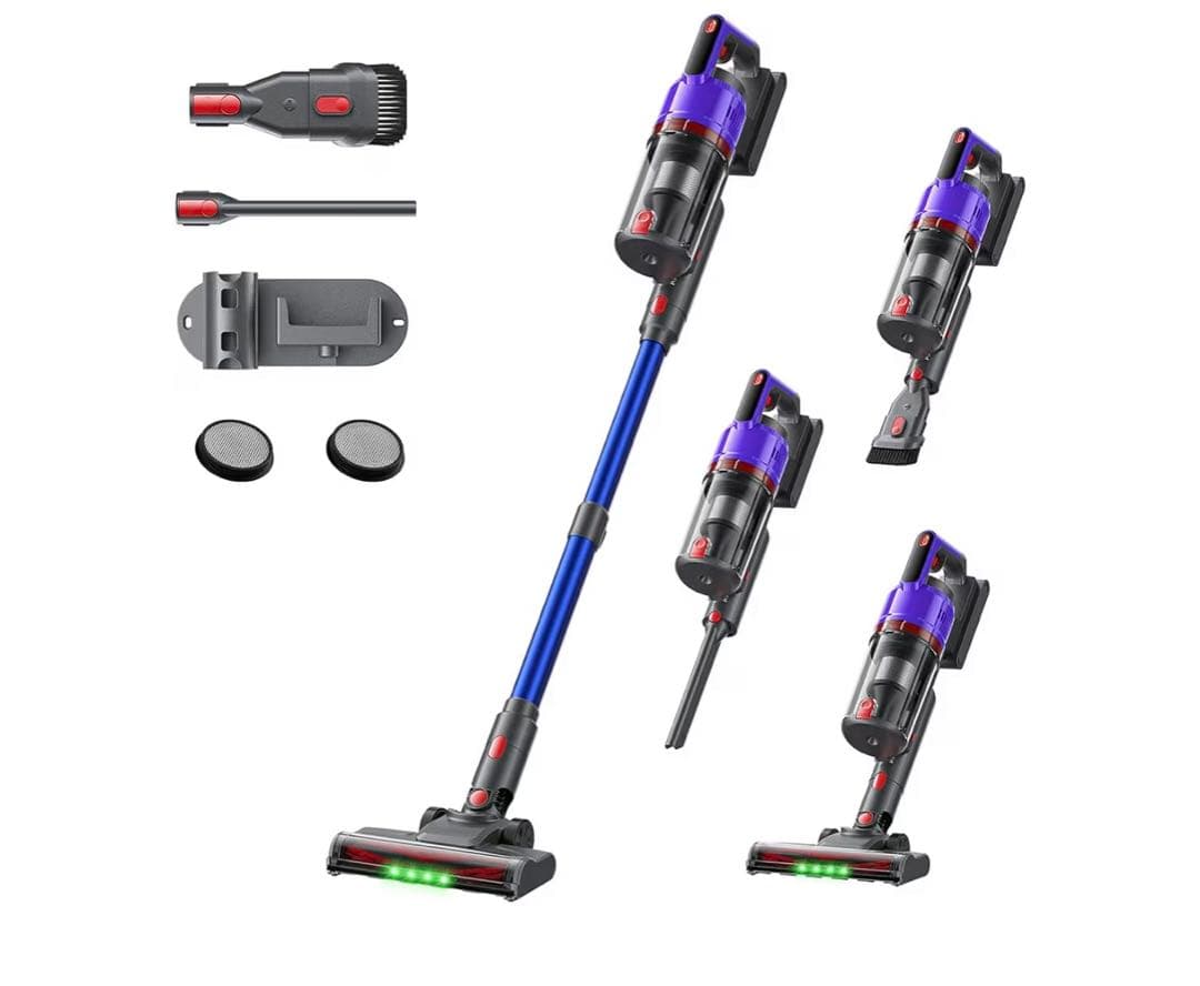 68 掃除機 強力吸引 コードレス掃除機　LED搭載　自立式　急速充電