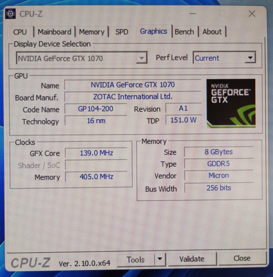 グラボ / GTX 1070 / 動作確認済み / 送料無料
