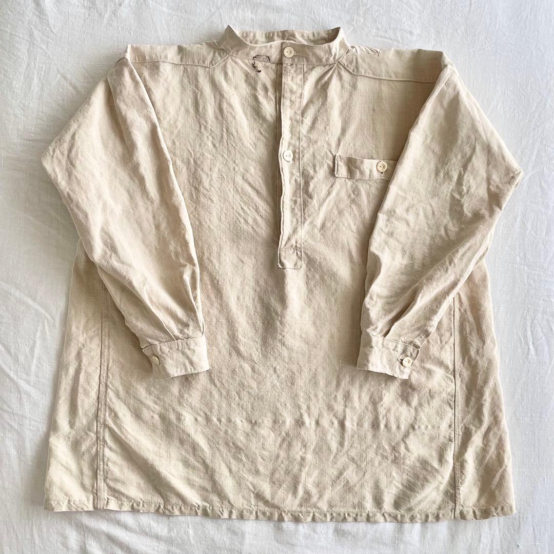 1900年代初期 フランス軍 リネン ボージョンスモック ワークジャケット