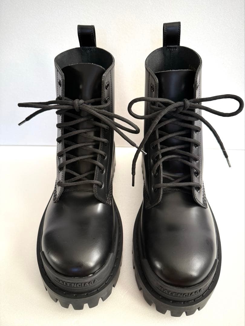 バレンシアガ ストライク レースアップ ブーツ 23cm ブラック