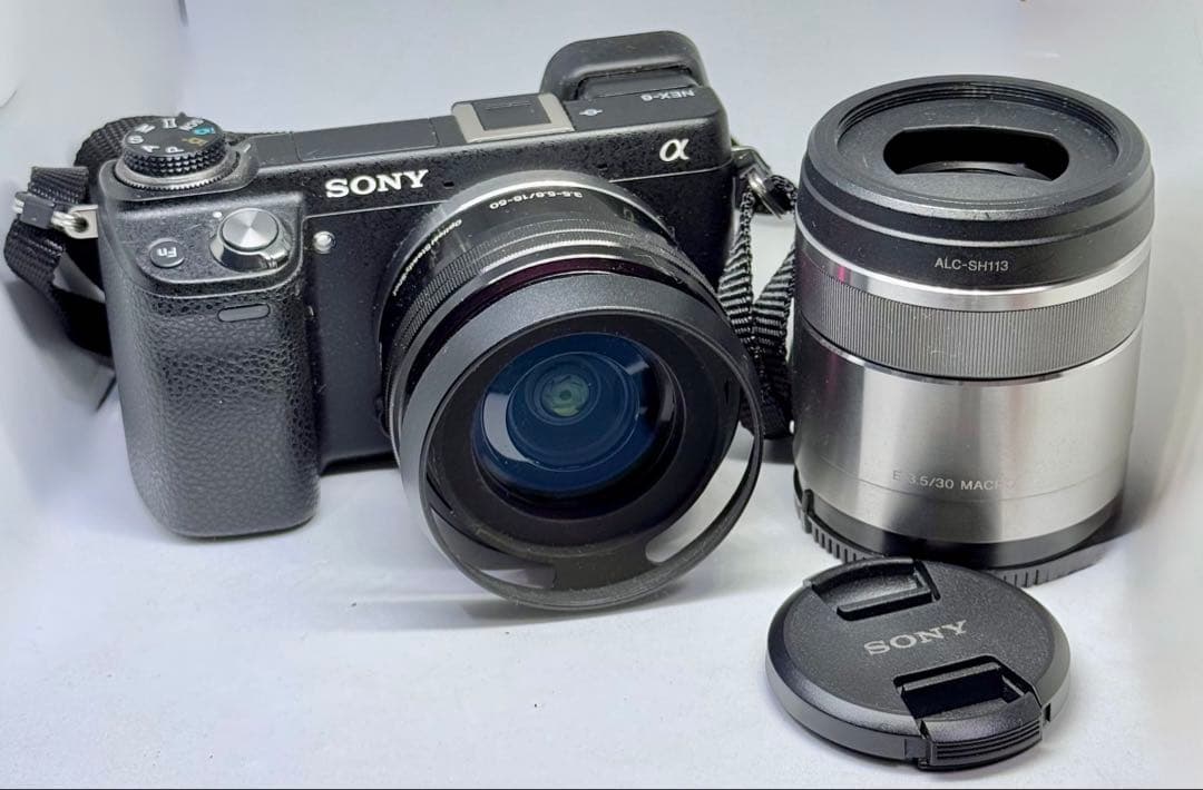 SONY NEX-6 E16-50mm E30mm ケース フード フィルター付