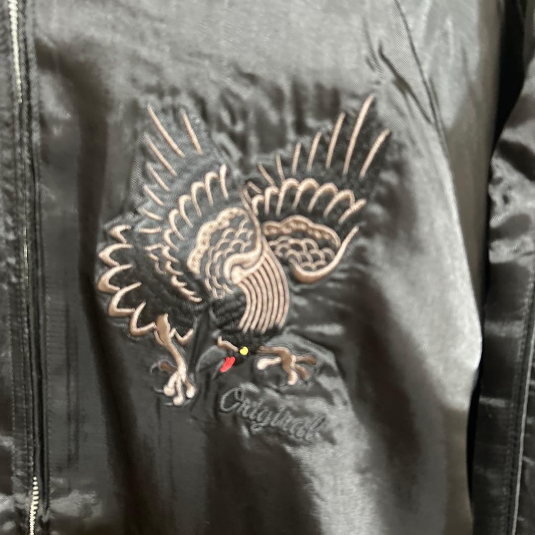 新品　XL スカルワークス　ドクロ　スカジャン　ブラック　ピンク