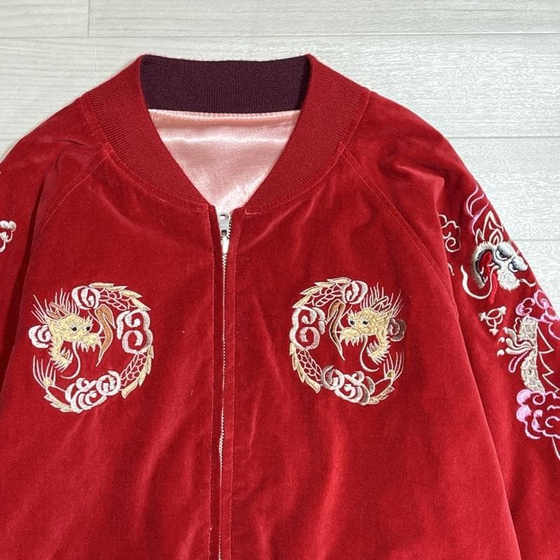 ヒューストン/舞妓×麒麟×龍/リバーシブル/スカジャン/スーベニアジャケット