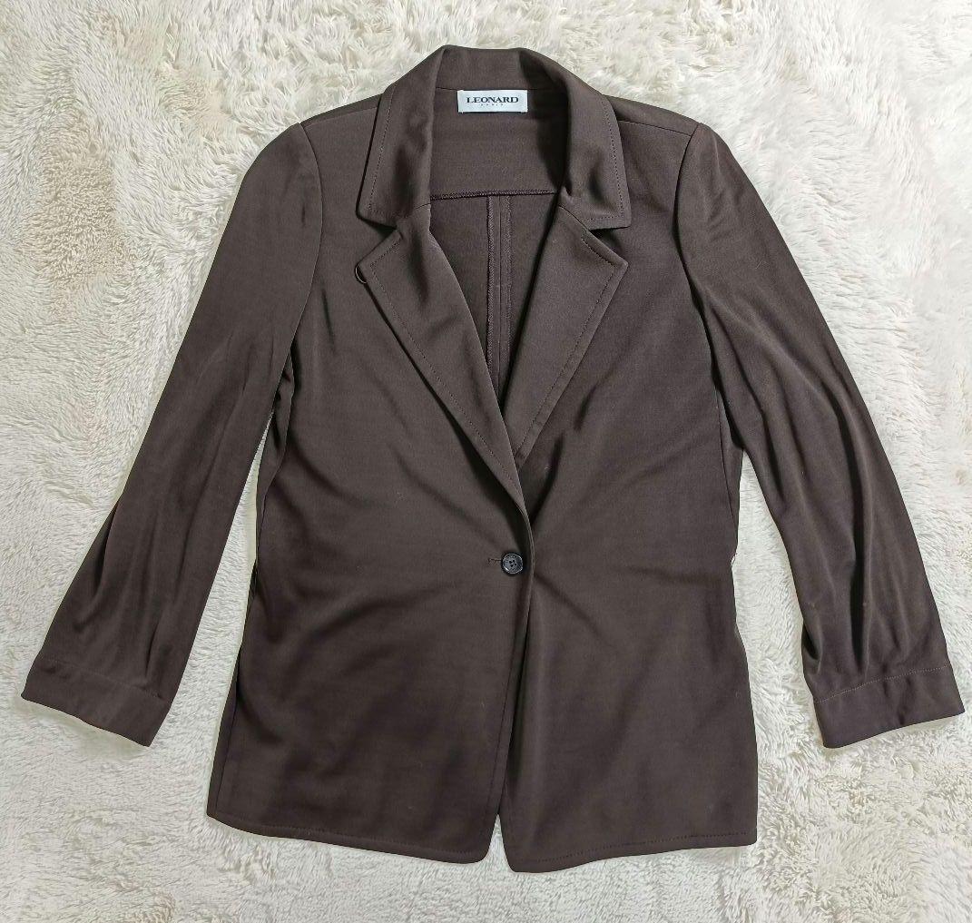 よしリン様LEONARD パンツスーツ【サイズ44 XL相当】【ブラウン】