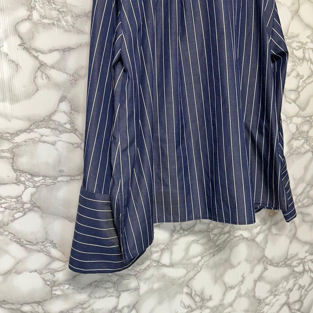 【アドーア】 ストライプ カジュアルシャツ Lサイズ