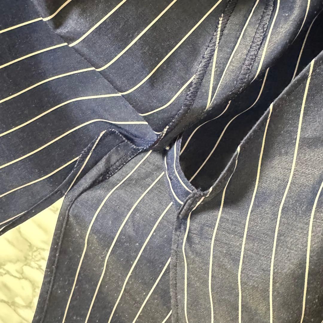 【アドーア】 ストライプ カジュアルシャツ Lサイズ