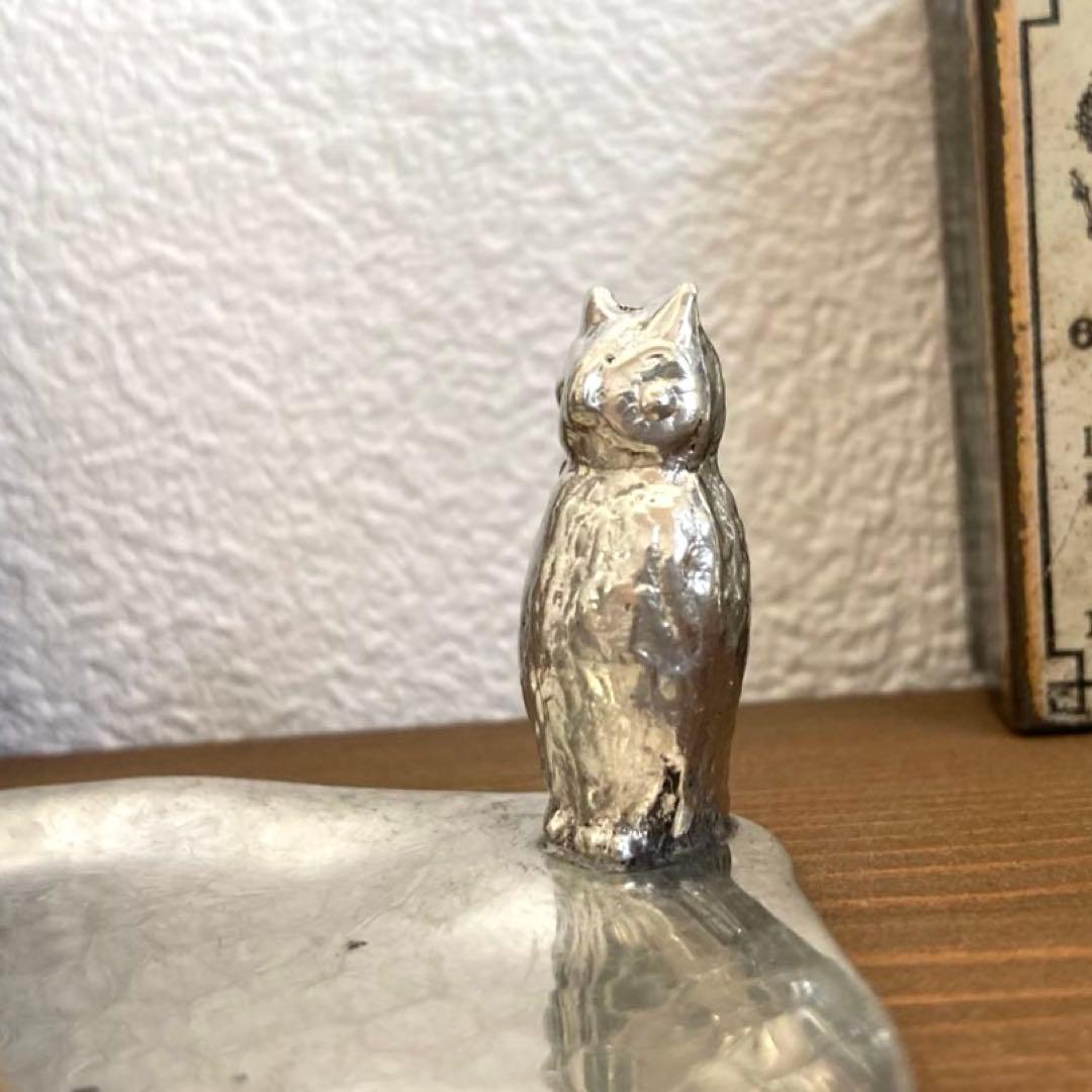 大変希少なアルフェニデ製アンティークピューター トレイ（フクロウ）