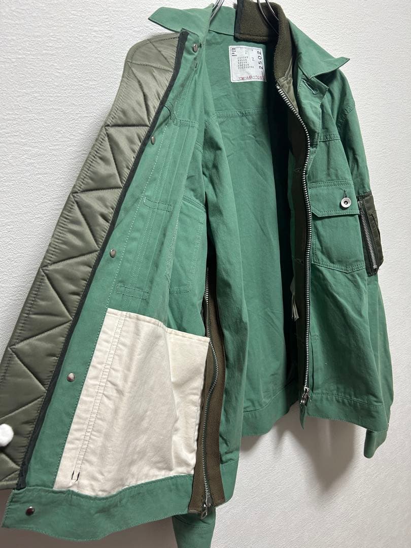 sacai 21SSコットンナイロンオックスフォードブルゾン