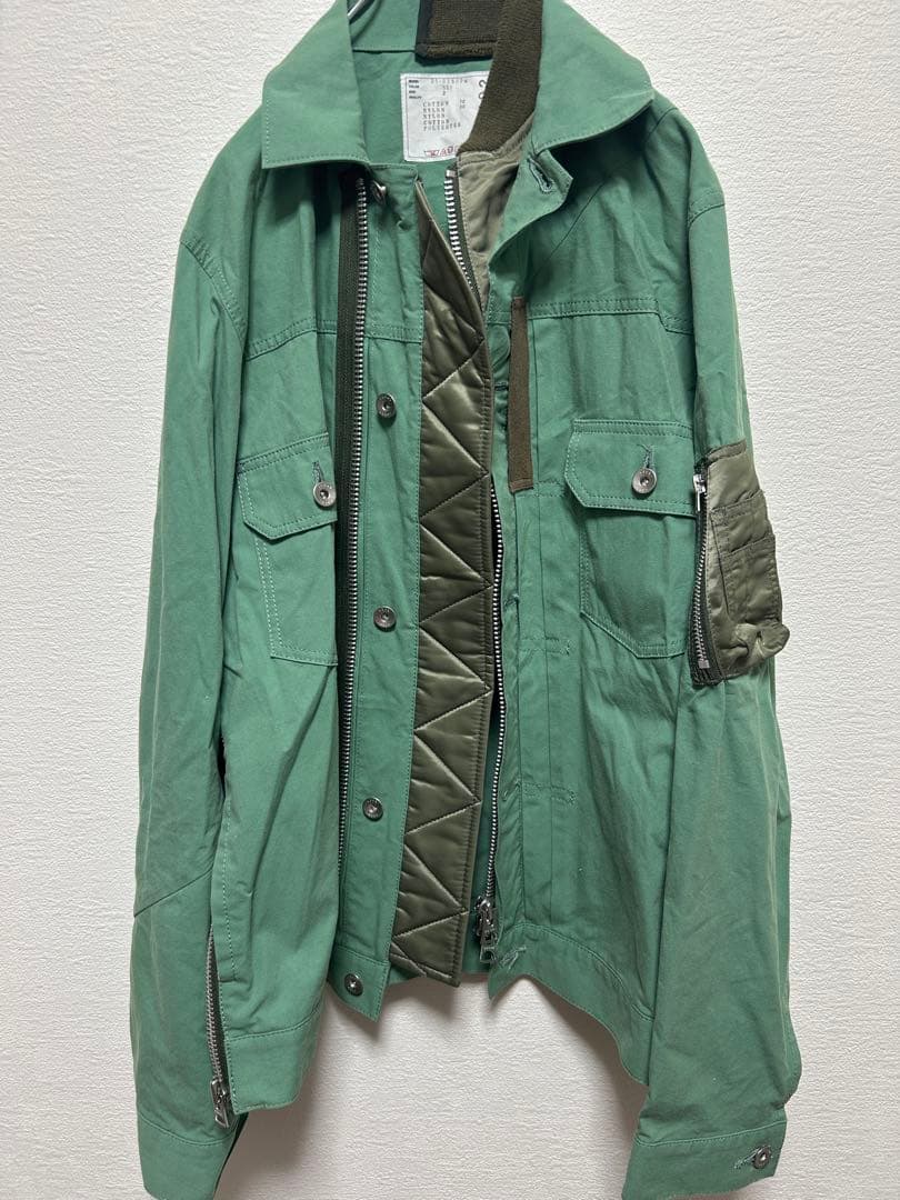 sacai 21SSコットンナイロンオックスフォードブルゾン