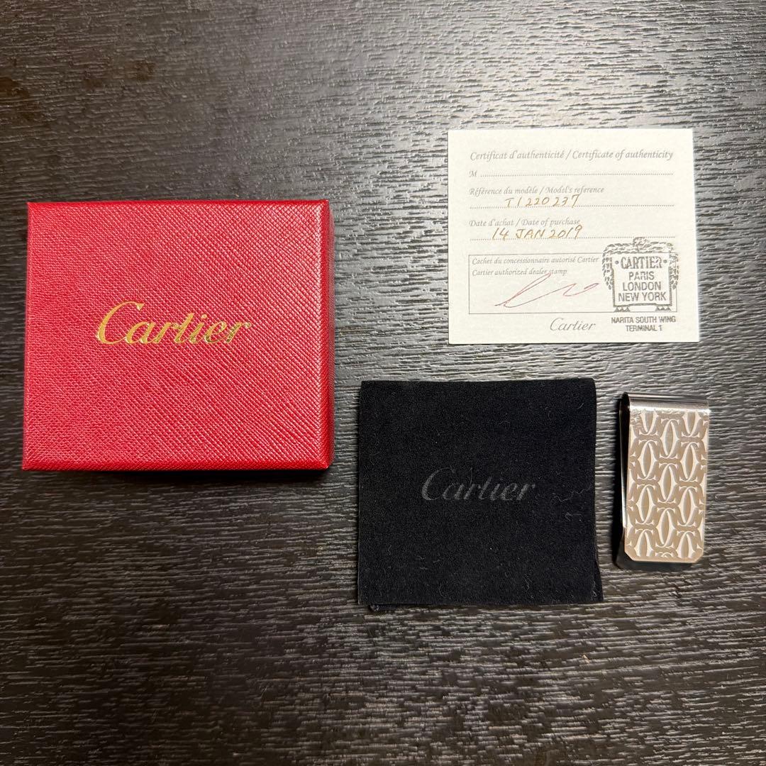 美品◎Cartier カルティエ マネークリップ Cドゥカルティエ シルバー