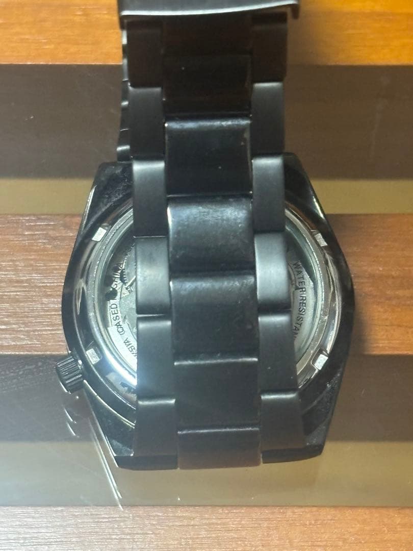 ✨美品✨SEIKO5 7S26-02T0自動巻き 黒い稲妻 裏スケ【中古品】