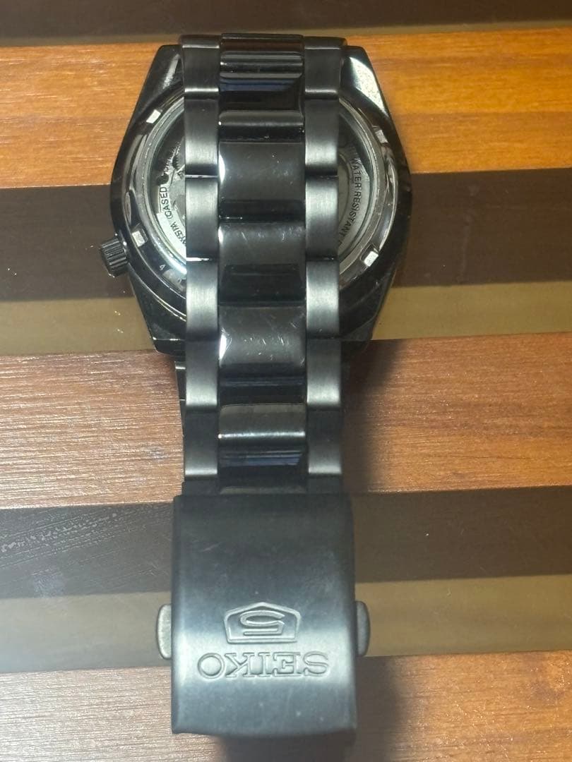 ✨美品✨SEIKO5 7S26-02T0自動巻き 黒い稲妻 裏スケ【中古品】