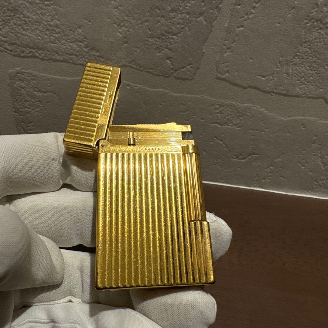 S.T. Dupont デュポン ライン2 ガスライター ゴールド 縦ライン