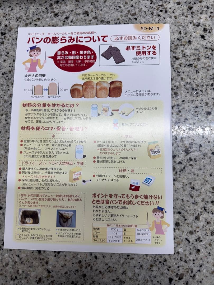 Panasonic ホームベーカリー 3D匠ねり　SD-MT4-W