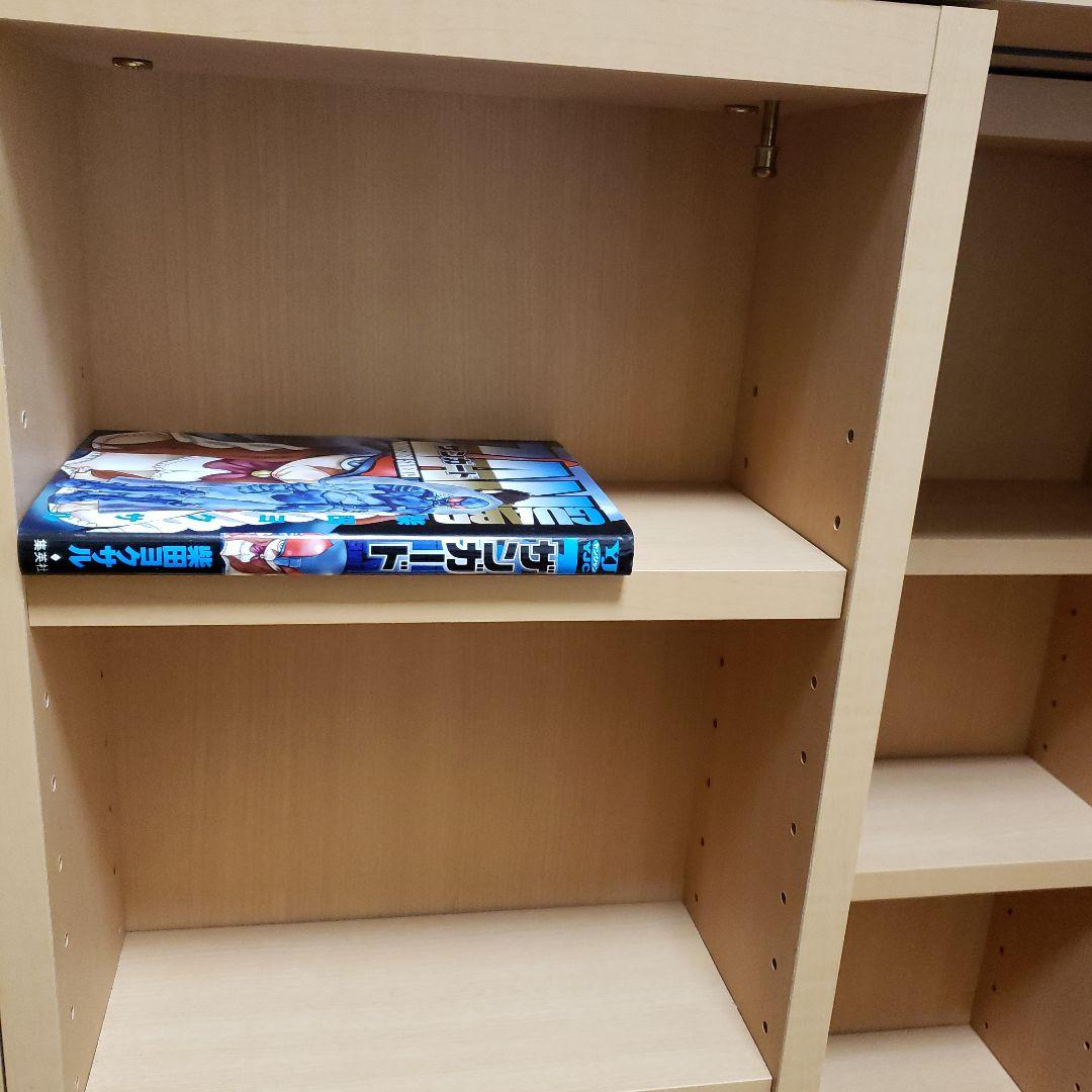 【アンティーク】スライド式本箱　3列