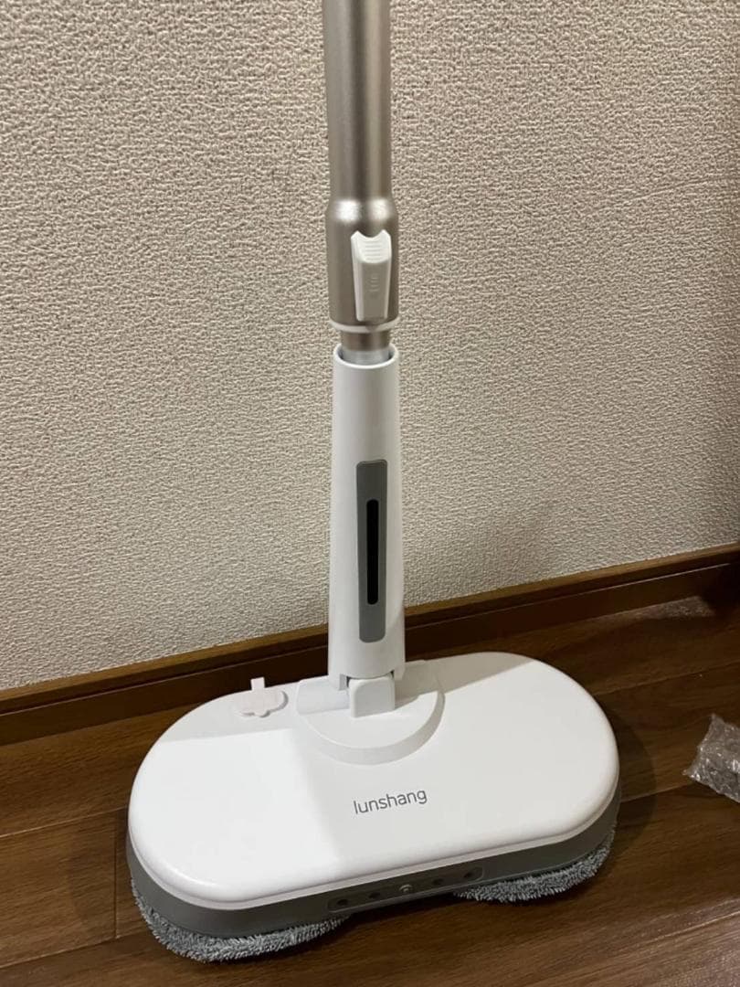 スプレー機能付きのコードレス回転モップ 乾湿両用 長さ調節可