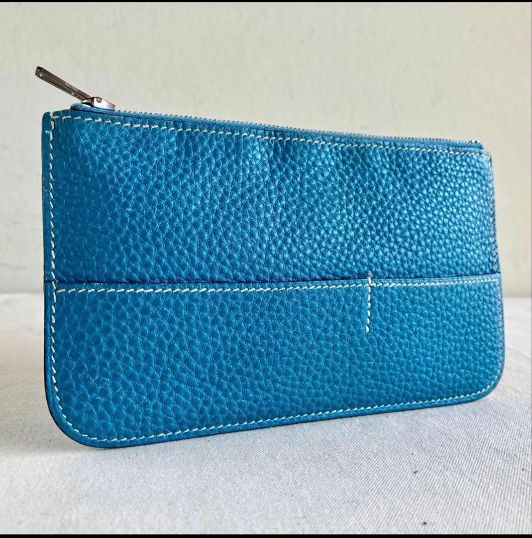 小物 Vintage Hermes Dogon Coin Purse Sky Blue