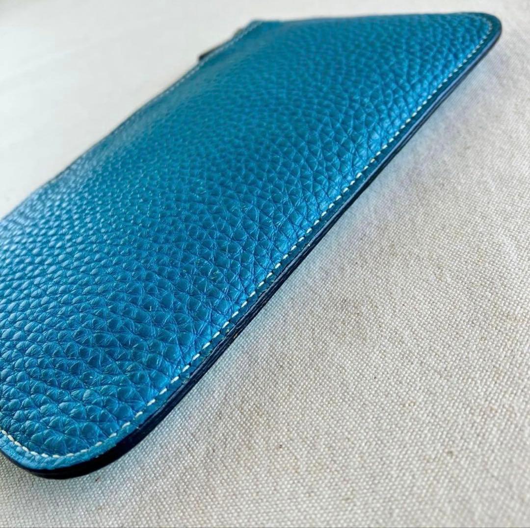 小物 Vintage Hermes Dogon Coin Purse Sky Blue