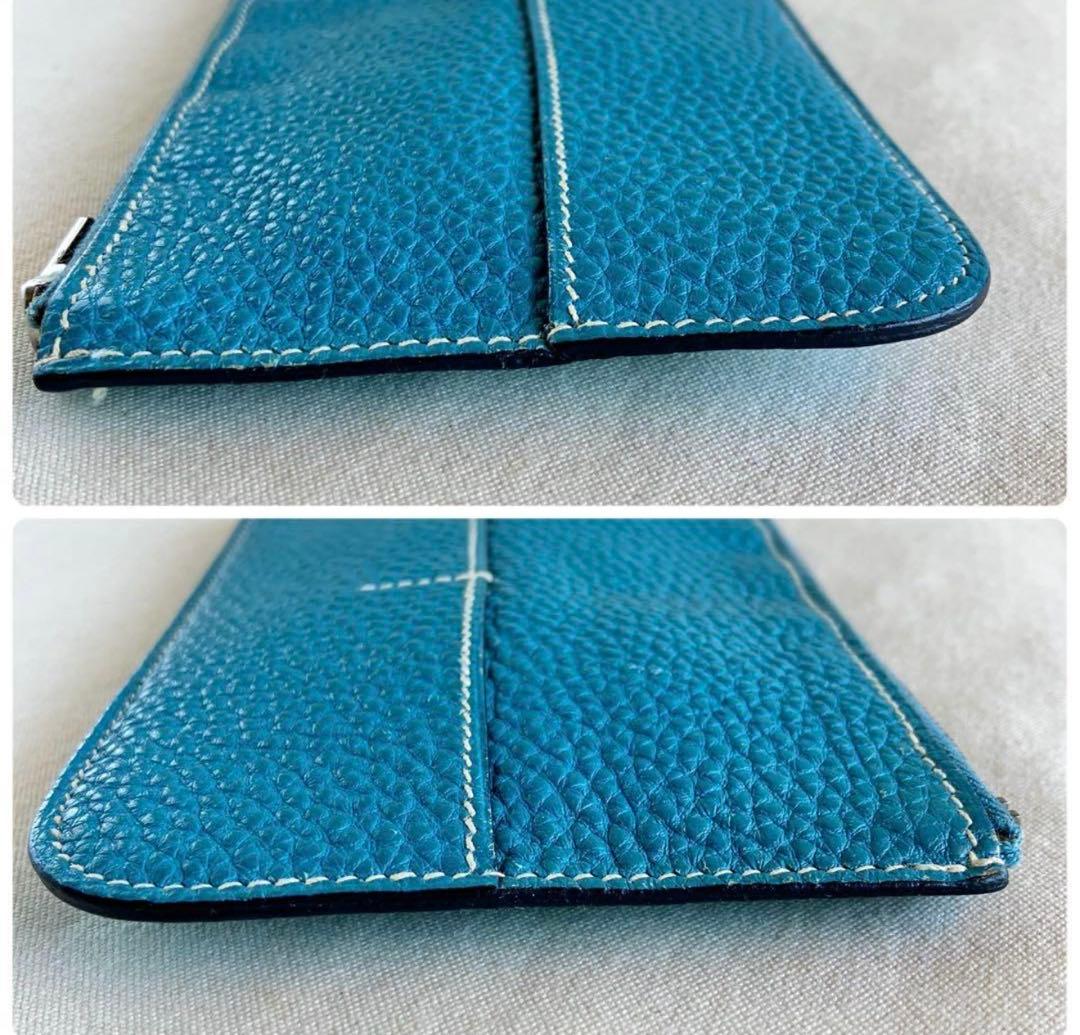 小物 Vintage Hermes Dogon Coin Purse Sky Blue