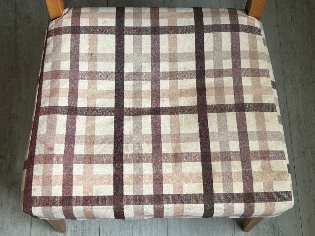 北欧風　シンプル　チェック柄　ダイニングチェア　椅子　2脚セット　NZ