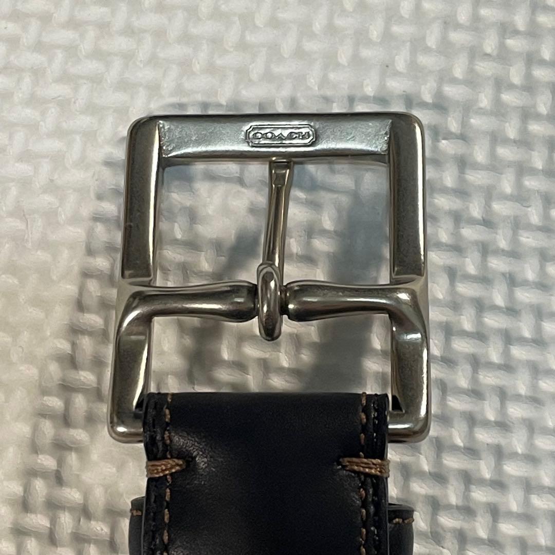 新品 タグ付き Coach レザーベルト ブラック コーチ 無地 フォーマル