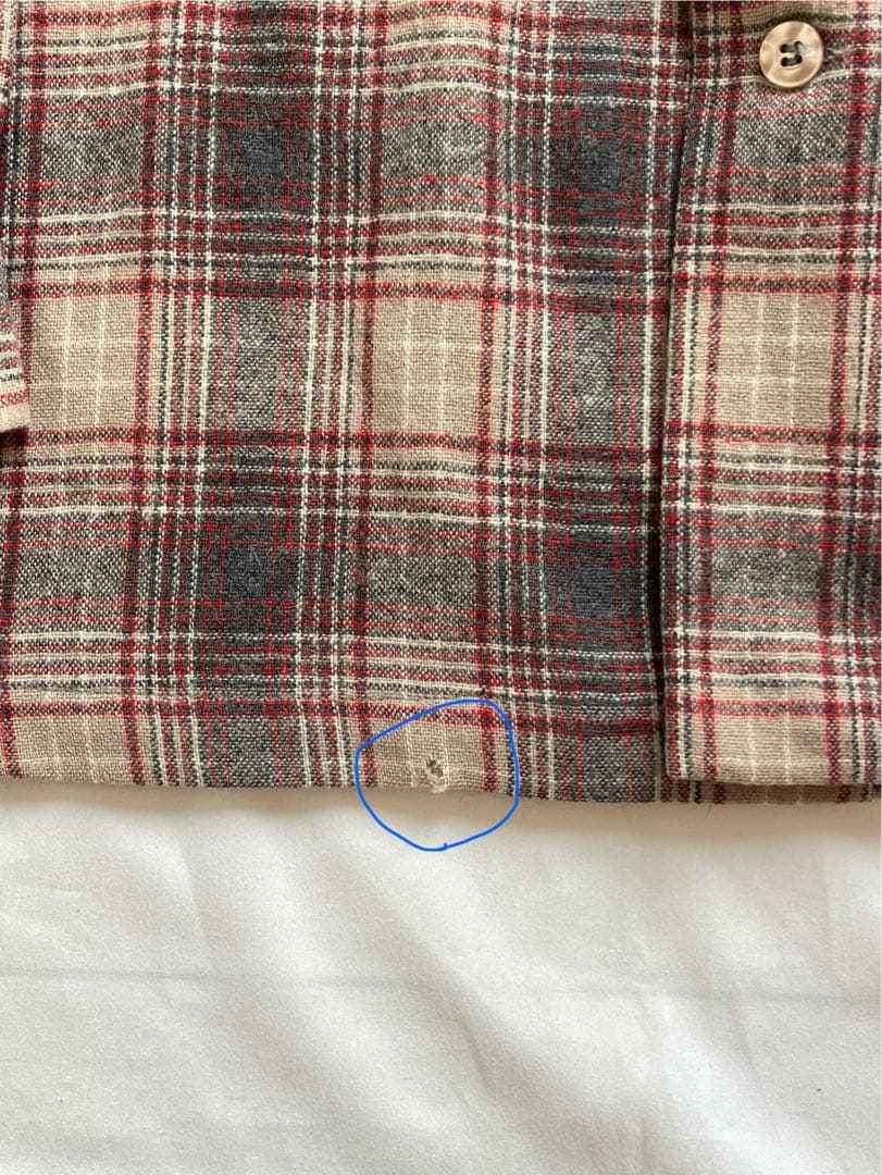 70s Pendleton board shirts ベージュ×赤×黒 L