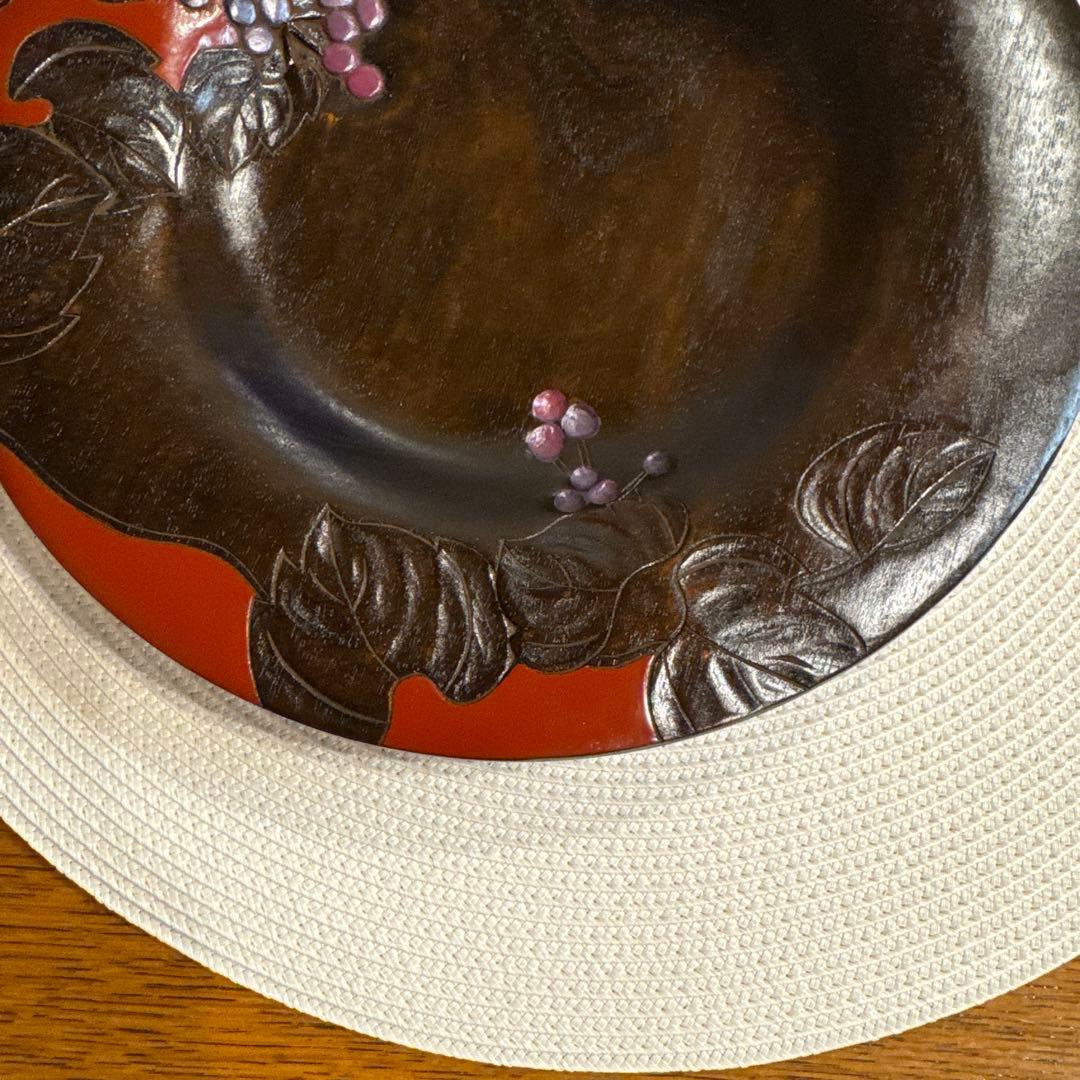 川添日記　皿　山ぶとう柄