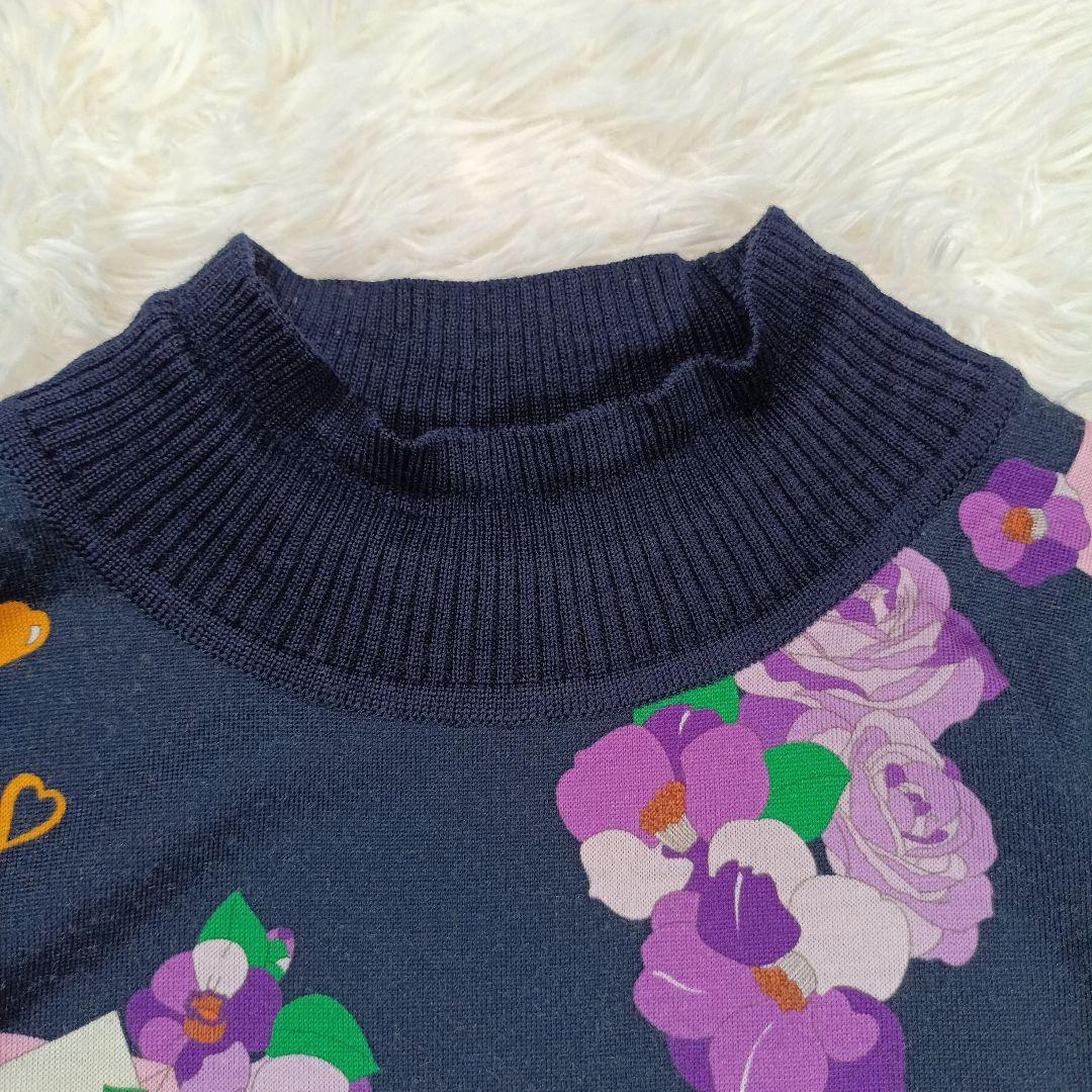 美品✨レオナール現行　希少44サイズ　マルチカラー 長袖ニット　近年モデル