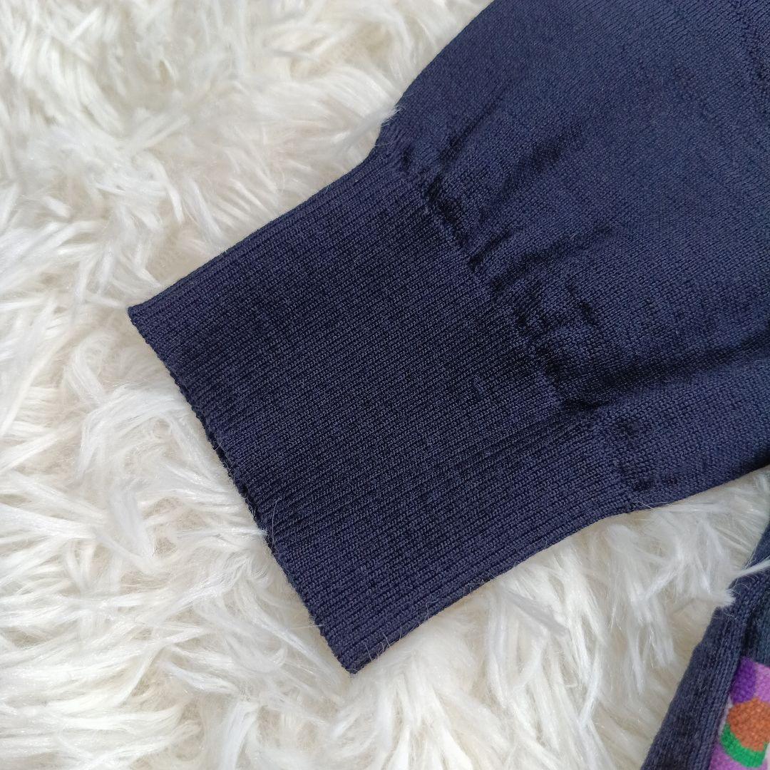 美品✨レオナール現行　希少44サイズ　マルチカラー 長袖ニット　近年モデル